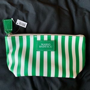Mario Badescu Green & White Striped Mini Bag - New